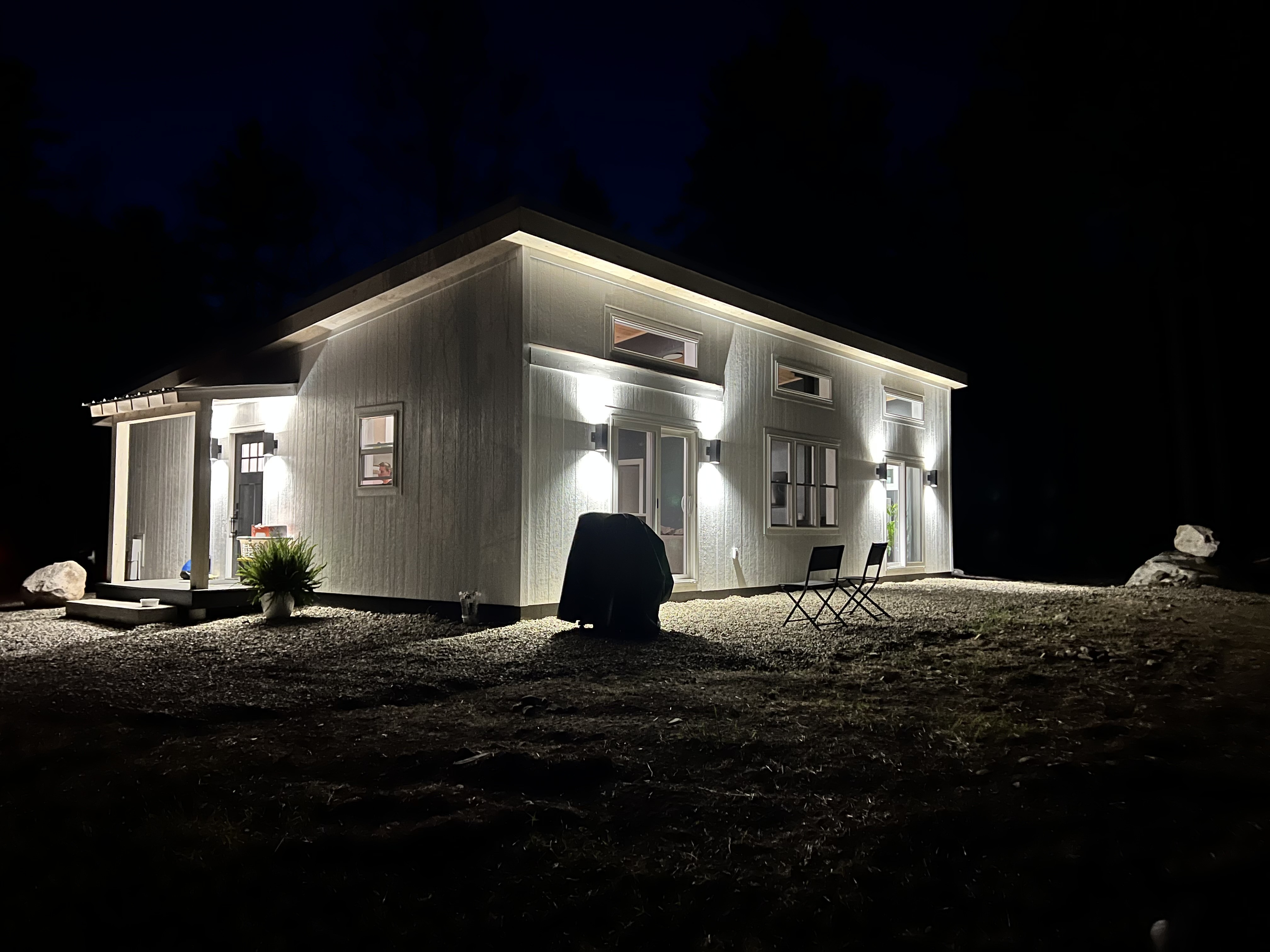 Modern exterior at night
